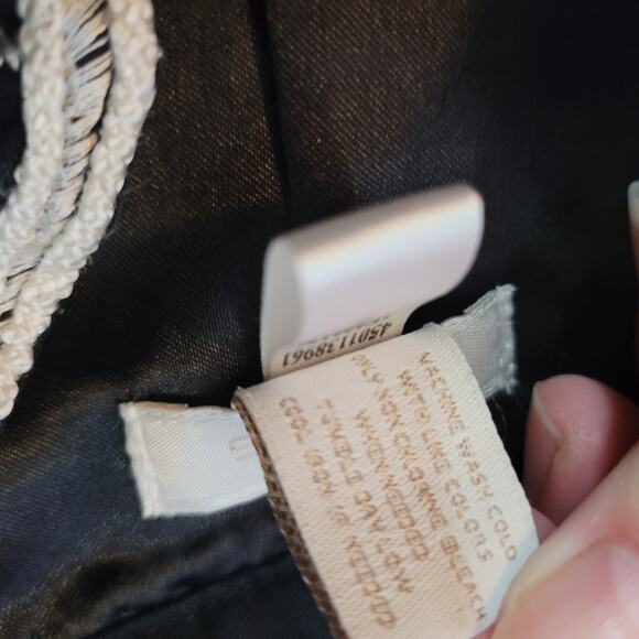 Chico's Size 1 US M Open Front Jacket Black and White Geometric Hems Layer - Picture 8 of 8